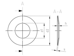 Technische Zeichnung  DIN 2093 A1 (1.4310) 