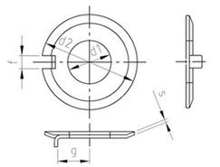 Technische Zeichnung  DIN 432 A2 