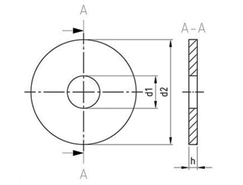 Technische Zeichnung  DIN 440 R A2 