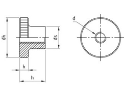 Technische Zeichnung  DIN 466 A1 (1.4305) 