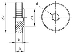 Technische Zeichnung  DIN 467 A1 (1.4305) 