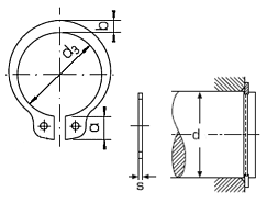 Technische Zeichnung  DIN 471 A1 (1.4122) 