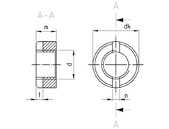 Technische Zeichnung  DIN 546 A1 (1.4305) 