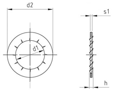 Technische Zeichnung  DIN 6798 J A2 
