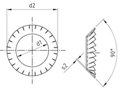 Technische Zeichnung  DIN 6798 V A2 