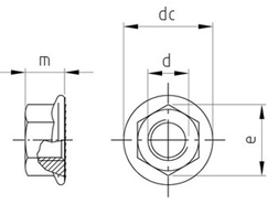 Technische Zeichnung  DIN 6923 A2 