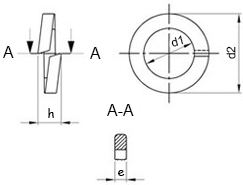 Technische Zeichnung  DIN 7980 A1 (1.4310) 