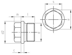 Technische Zeichnung  DIN 910 A2 