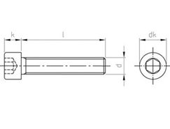 Technische Zeichnung  DIN 912 F A2 