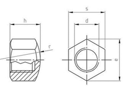 Technische Zeichnung  DIN 917 A2 