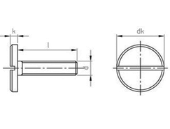 Technische Zeichnung  DIN 921 A1 (1.4305) 