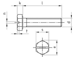 Technische Zeichnung  DIN 933 SZ A2 