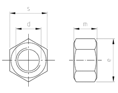 Technische Zeichnung  DIN 934 A2 