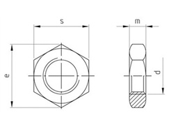 Technische Zeichnung  DIN 936 F A2 