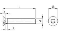 Technische Zeichnung  DIN 965 TX A2 