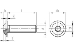 Technische Zeichnung  ISO 7380-2 TX A2 