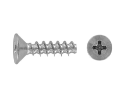 Countersunk head screws for thermo plastics.