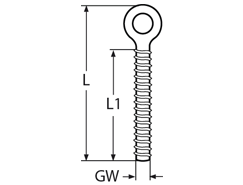Hook screw with right-hand thread