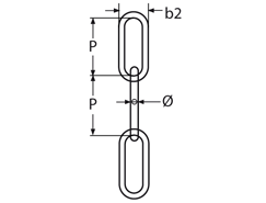 Цепь длиннозвенная из круглой стали, форма и размеры согл. DIN 763