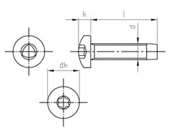 Technische Zeichnung  DIN 7500 C TX A2 