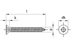 Technische Zeichnung  DIN 7982 TX A2 