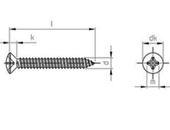Technische Zeichnung  DIN 7983 PH A2 
