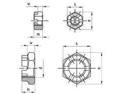 Technische Zeichnung  DIN 937 A2 