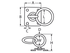 Augplatte mit Wirbel und Ring