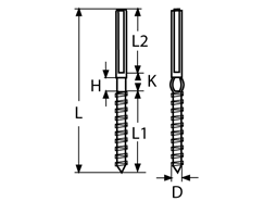 Terminal mit Holzgewinde, links