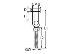 Toggle mit Gewinde, links