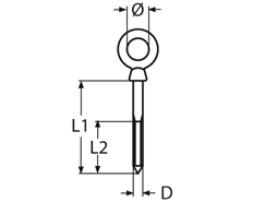 Augbolzen mit Holzgewinde 