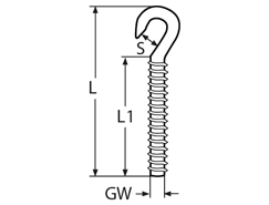 Hakenschraube mit Linksgewinde