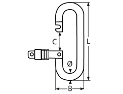 Spring hook opening with self-locking nut
