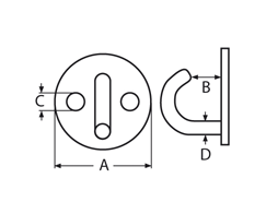 Augplatte mit Haken