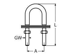 U-Bolzen mit zwei Gegenplatten