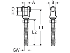 Gabel mit Rechtsgewinde