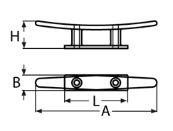 Belegklampe flach, mit 2 Bohrungen