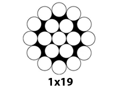 Edelstahl-Drahtseil hart (mit 1.570 N/mm2) 